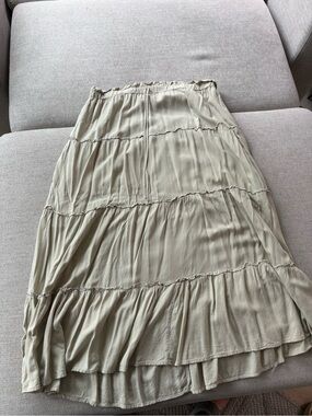 Love Tree Tiered Maxi Skirt in Sage